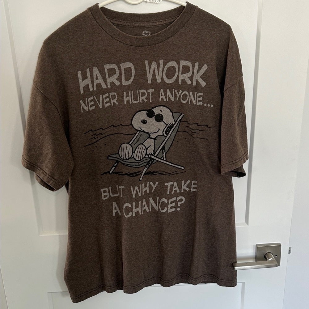 Snoopy “Hard Work Never Hurt Anyone-But Why Take a Chance T-Shirt Size XL